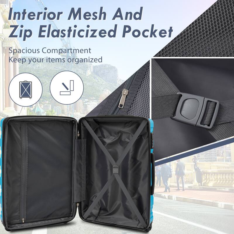 Luggage Travel Hard Case Expandable and Quiet Spinner Wheels ABS